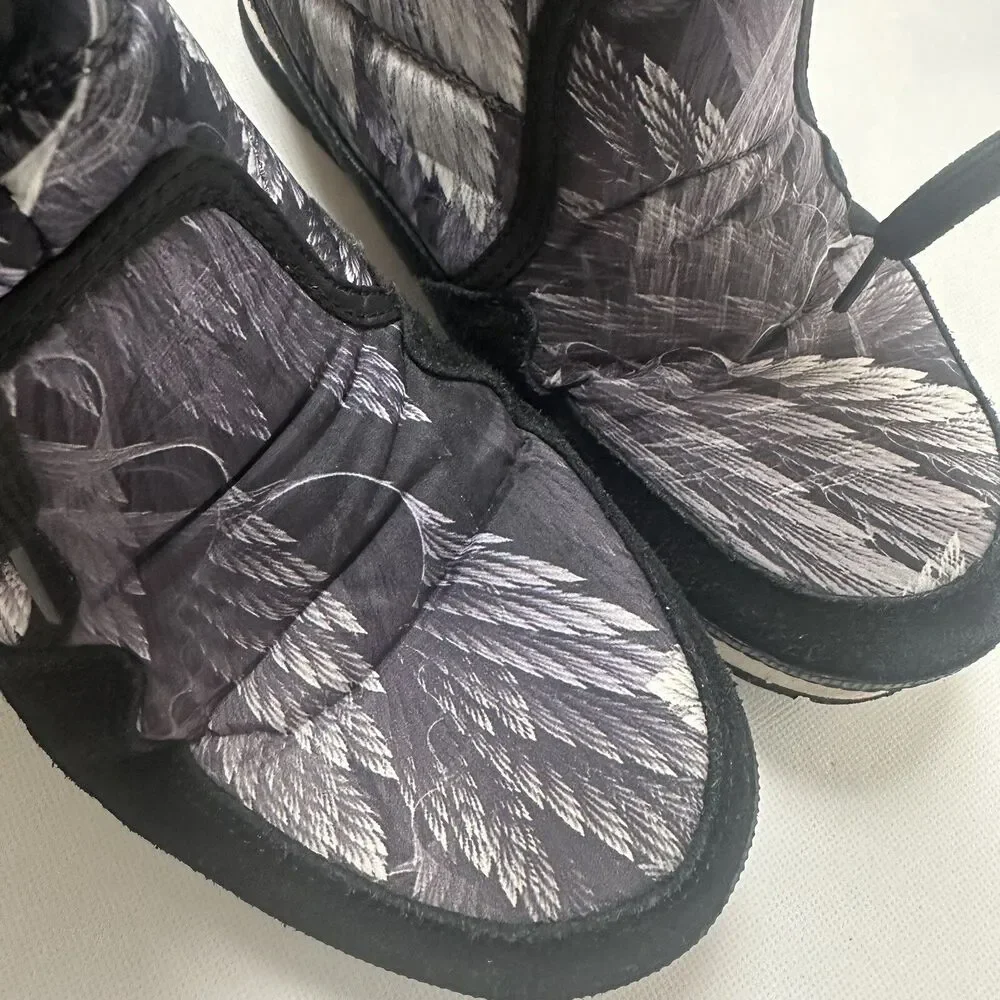 Icepeak Waterproof BootsBlack Lace Up Grip Puffer Faux Fur Snow Moon 8